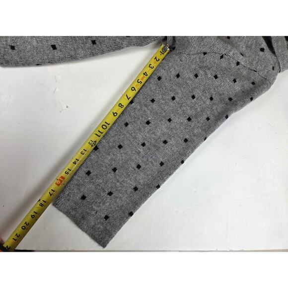 Max Studio Knit Wool Blend Gray/ Black Polka Dot Cardigan Cowl Neck Sweater 3x - Picture 6 of 8